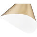 Aria 1 Light 18 inch Modern Gold Pendant Ceiling Light in Modern Gold & Inner White