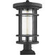 Jordan 1 Light 22.25 inch Black Outdoor Pier Mounted Fixture