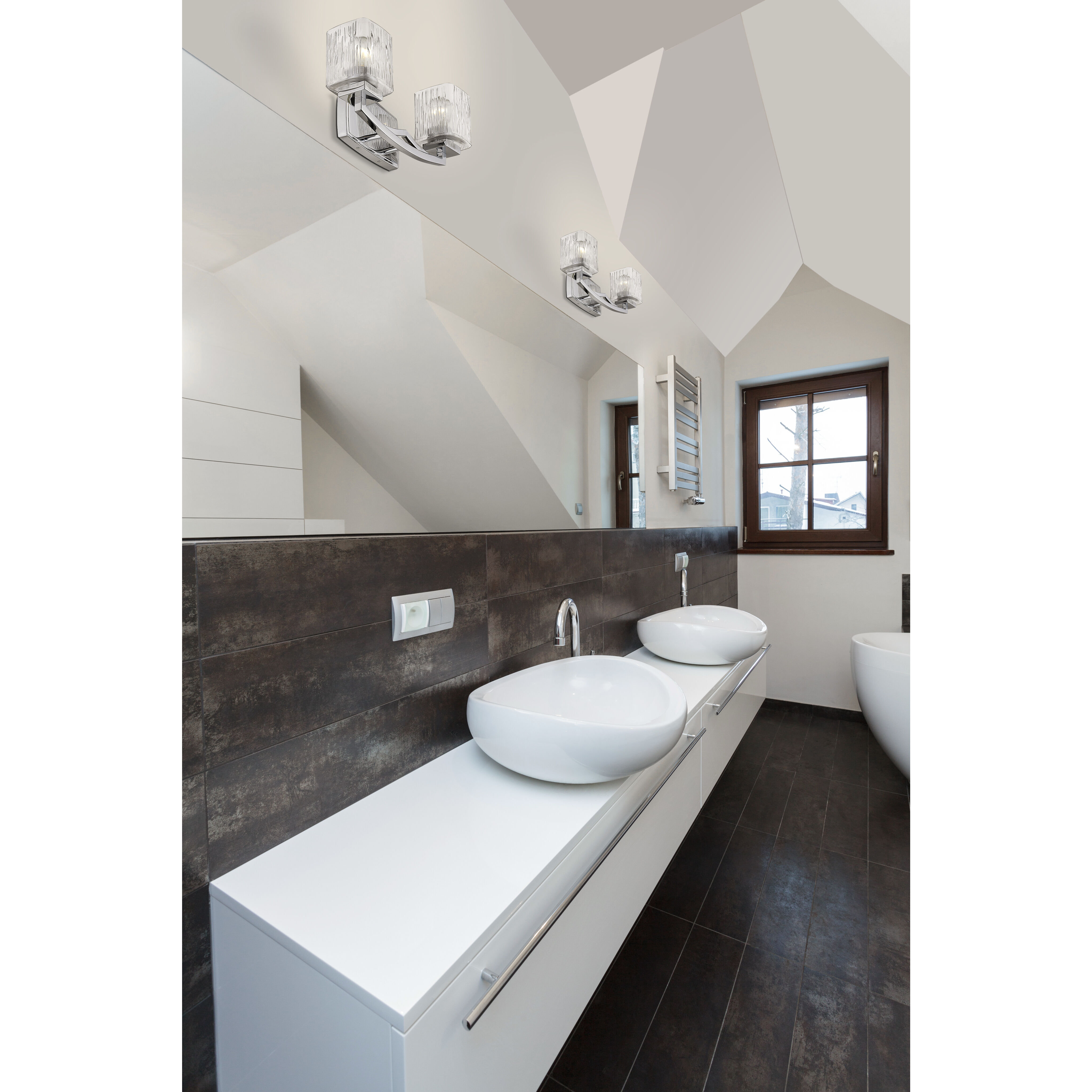 Zaid 2 Light 16 inch Chrome Vanity Wall Light