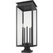 Nova 5 Light 36.75 inch Black Outdoor Pier Mounted Fixture in Clear Glass