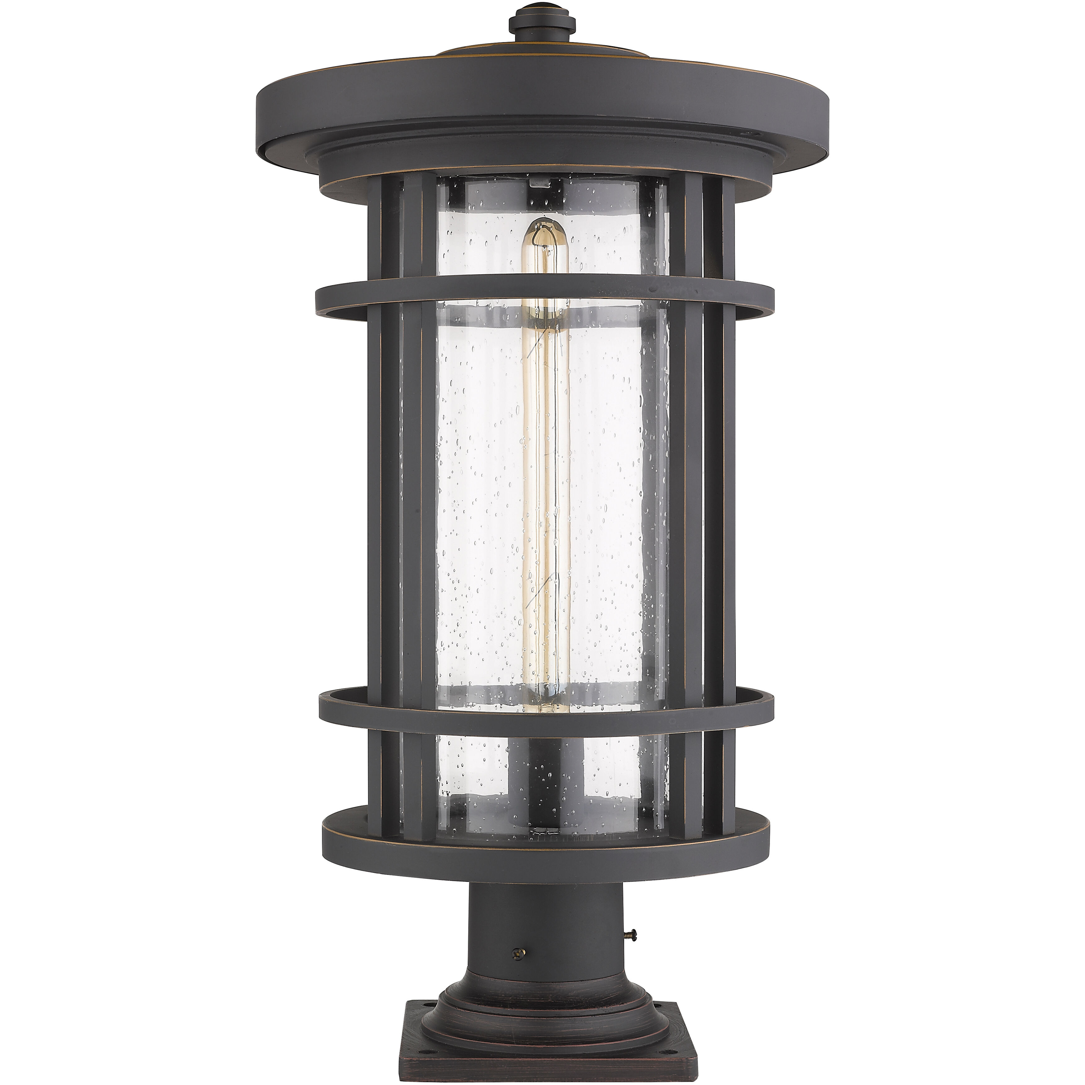 Jordan 1 Light 22.25 inch Oil Rubbed Bronze Outdoor Pier Mounted Fixture in 11.25