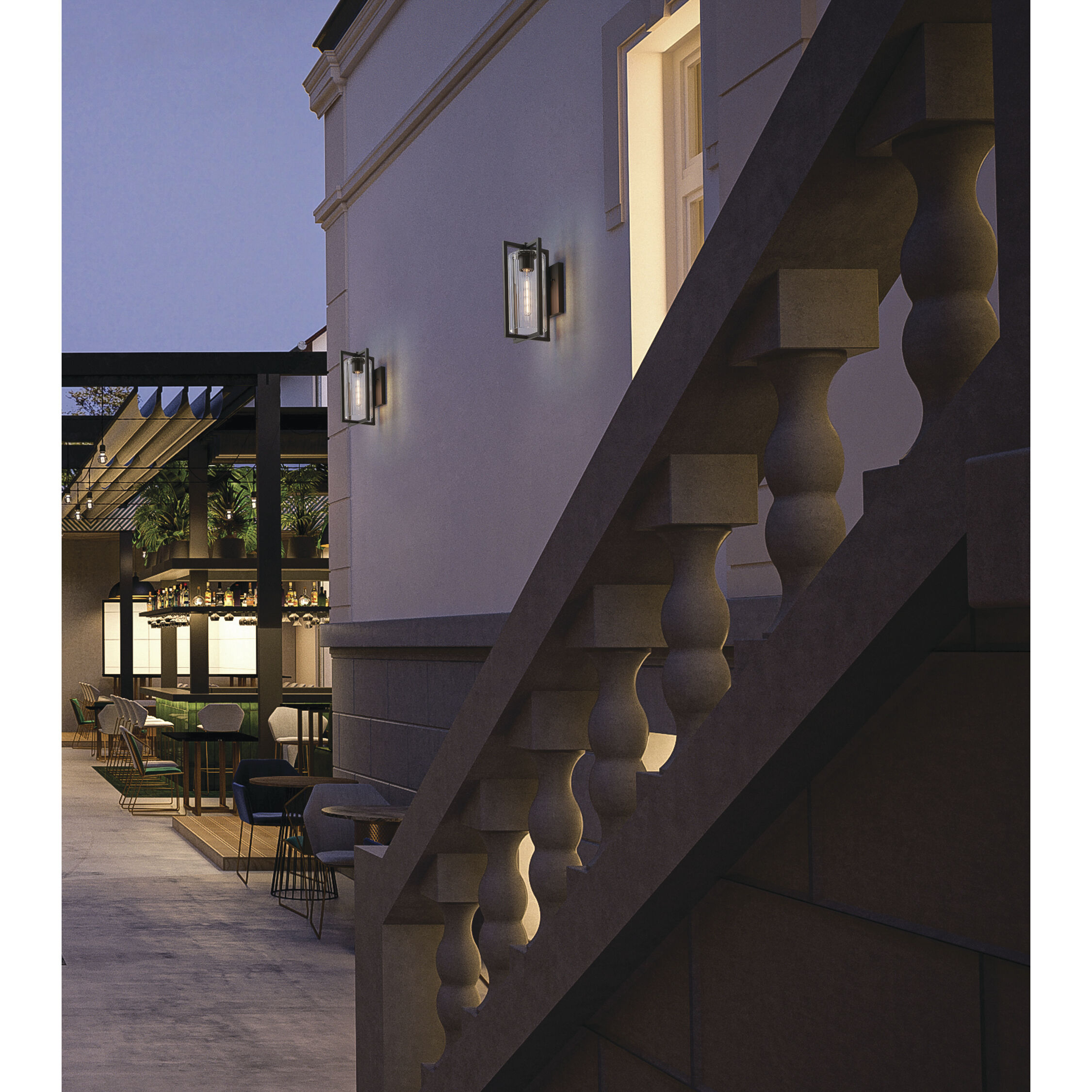 Aura Outdoor Wall Light in Black, G9