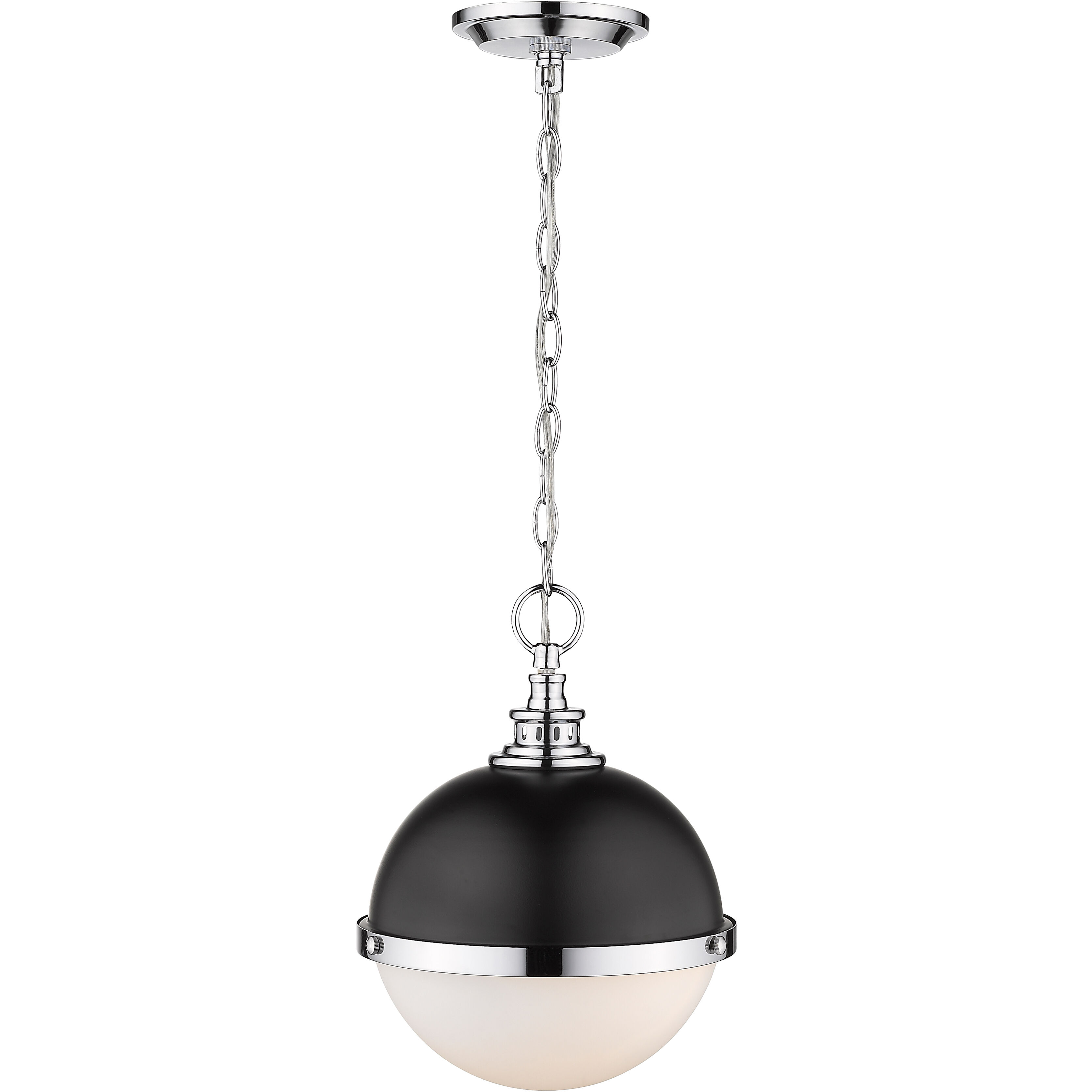 Peyton 2 Light 11.5 inch Matte Black and Chrome Pendant Ceiling Light