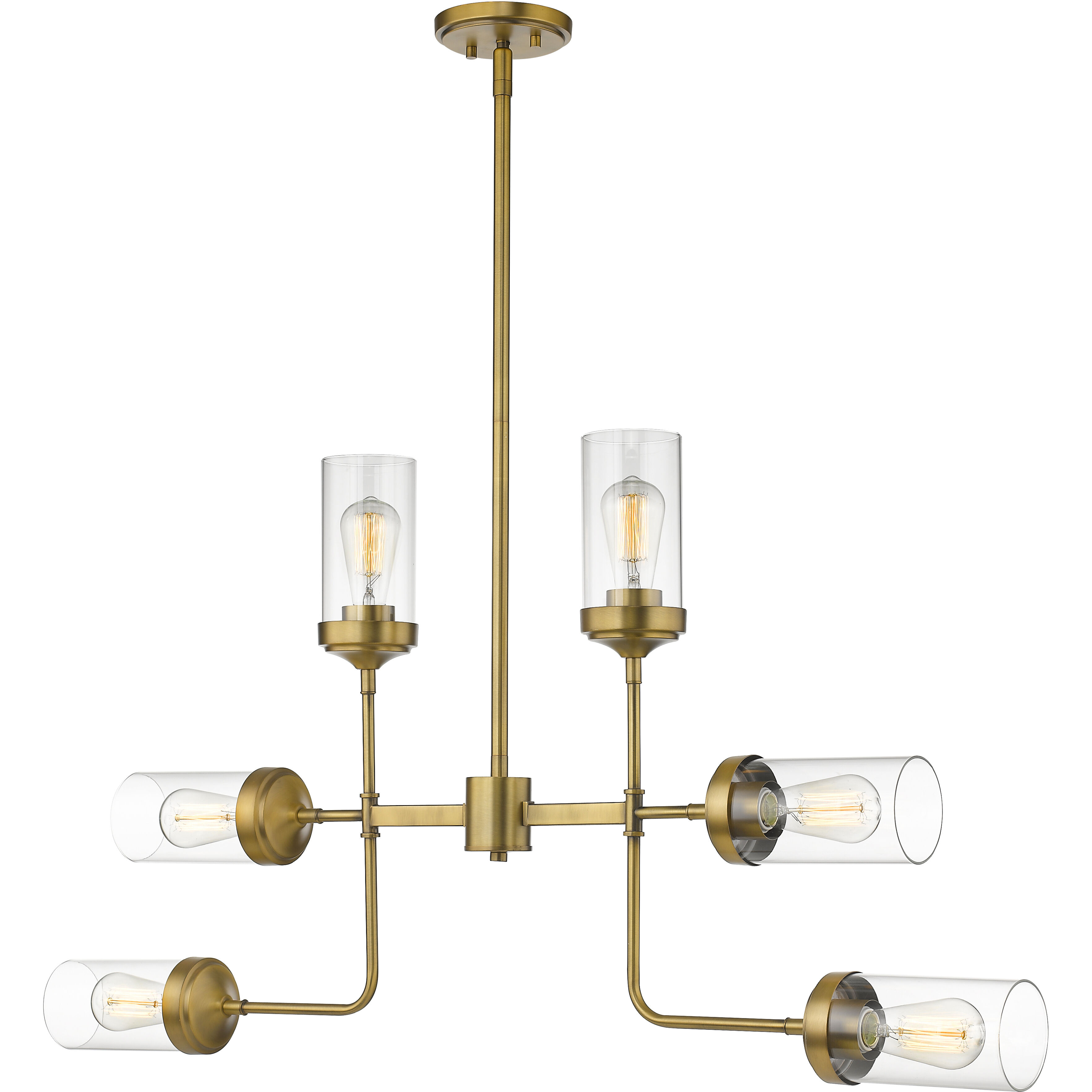 Calliope 6 Light 41.5 inch Foundry Brass Chandelier Ceiling Light