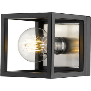 Kube 1 Light 5.75 inch Matte Black and Brushed Nickel Wall Sconce Wall Light