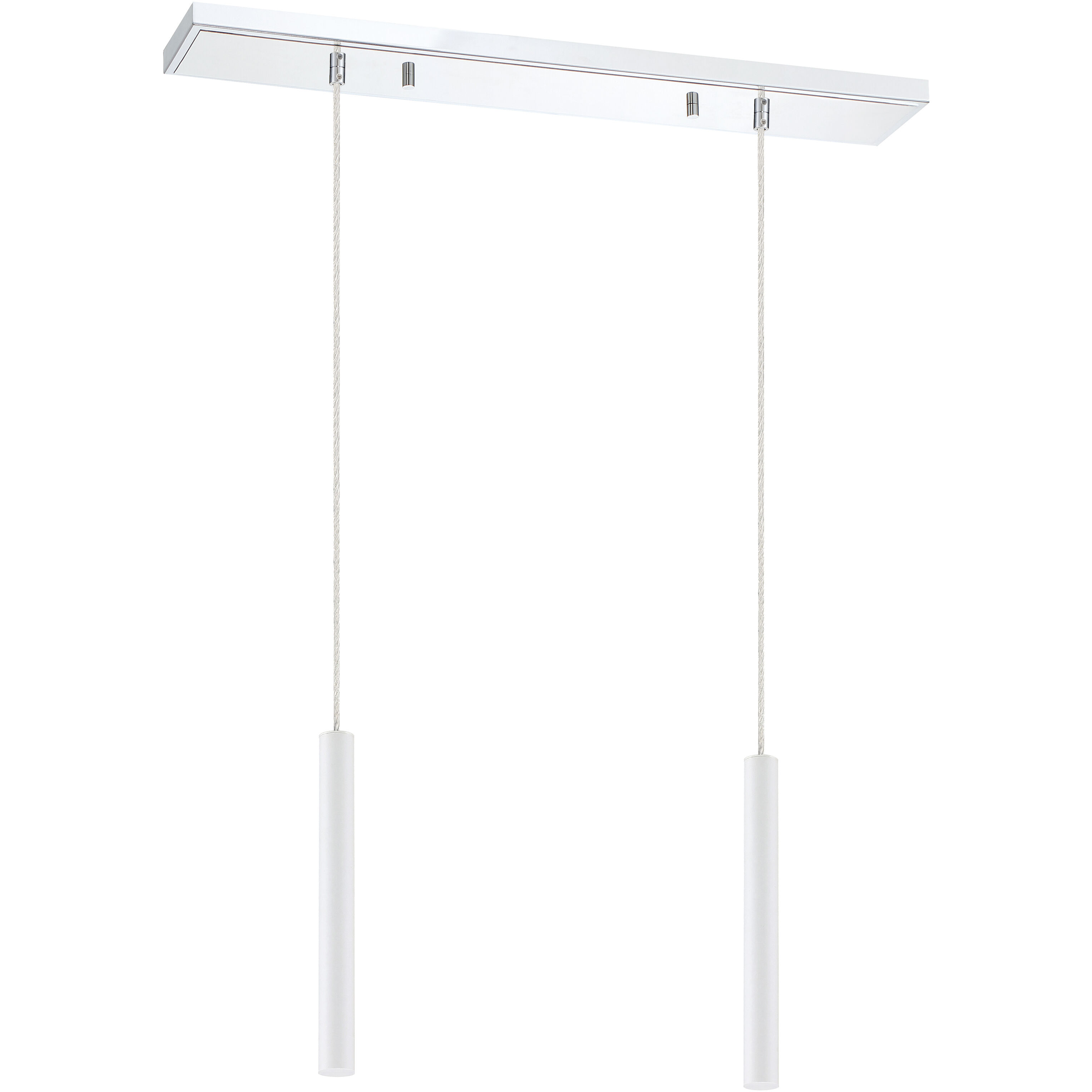 Forest LED 30 inch Chrome Linear Chandelier Ceiling Light in 2, 11, Matte White Steel