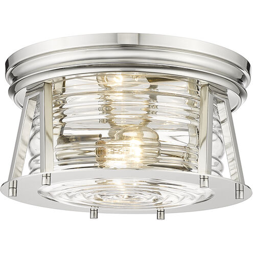 Cape Harbor 2 Light 12 inch Polished Nickel Flush Mount Ceiling Light