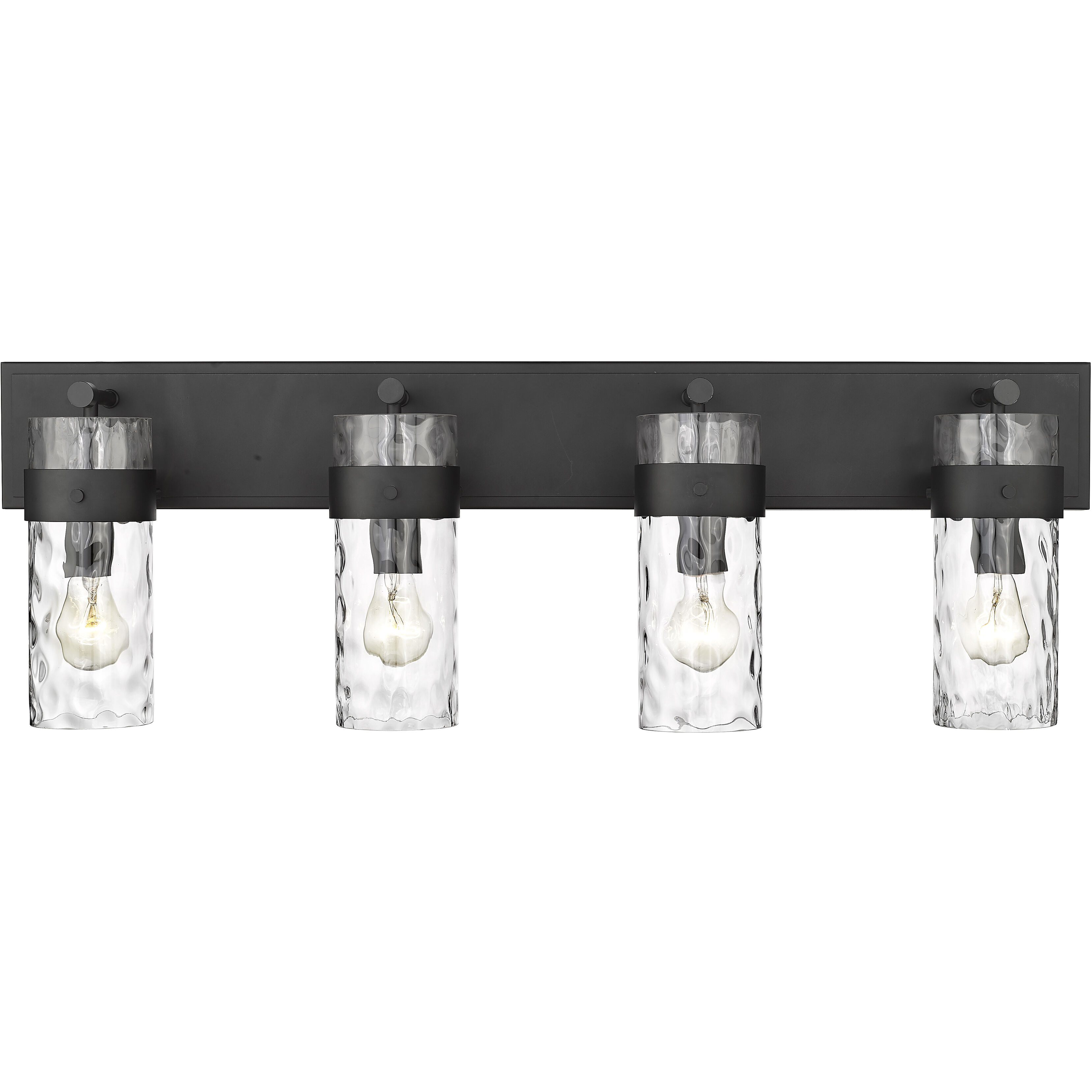 Fontaine 4 Light 34 inch Matte Black Vanity Wall Light