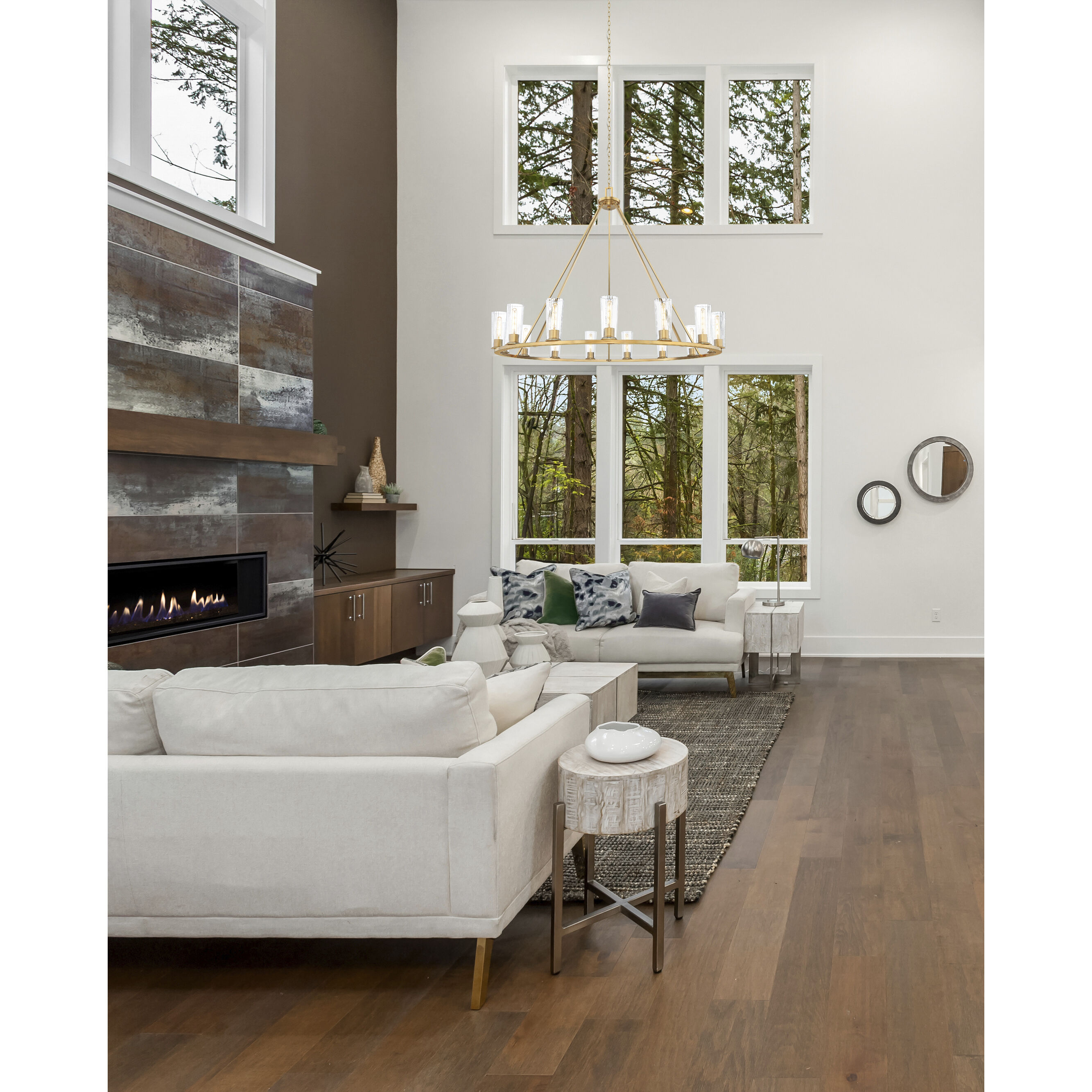 Titus 15 Light 62.5 inch Modern Gold Chandelier Ceiling Light