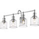 Bryant 4 Light 32 inch Chrome Vanity Wall Light