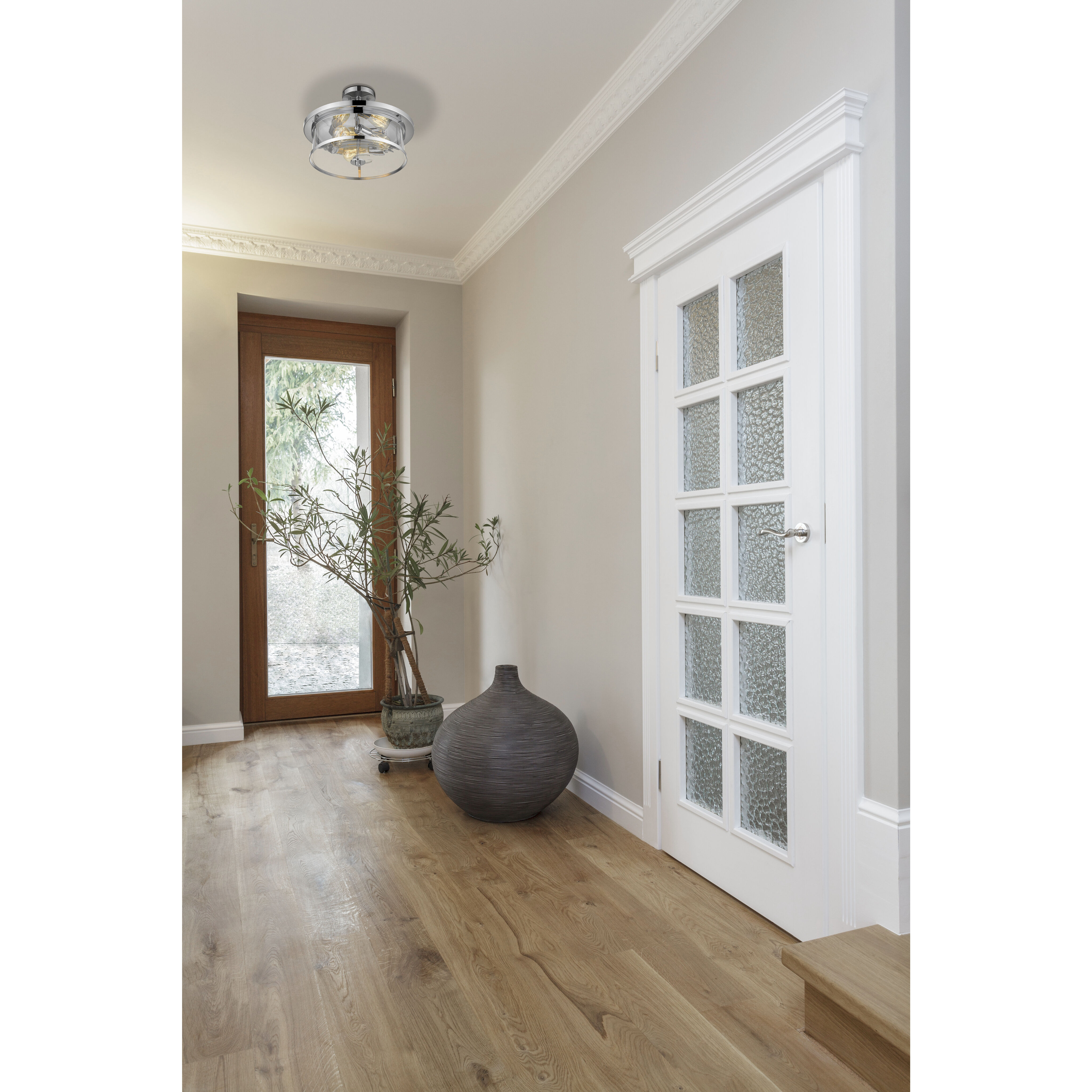 Savannah 3 Light 15.75 inch Chrome Semi Flush Mount Ceiling Light