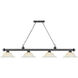 Cordon 4 Light 81.75 inch Bronze Plate Billiard Ceiling Light in White Mottle Glass