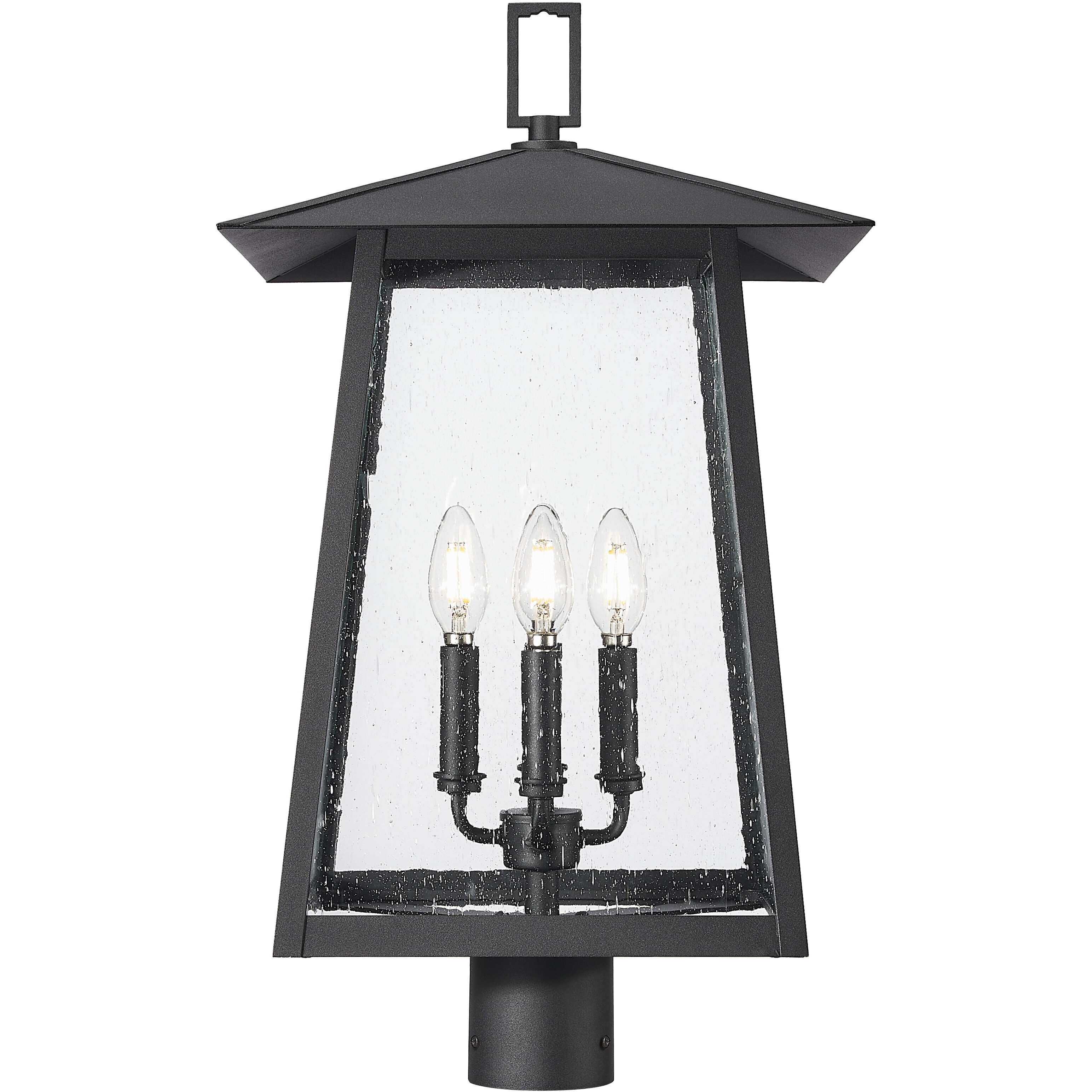 Rainer 4 Light 24.25 inch Black Outdoor Post Mounted Fixture in G9