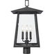 Rainer 4 Light 24.25 inch Black Outdoor Post Mounted Fixture in G9