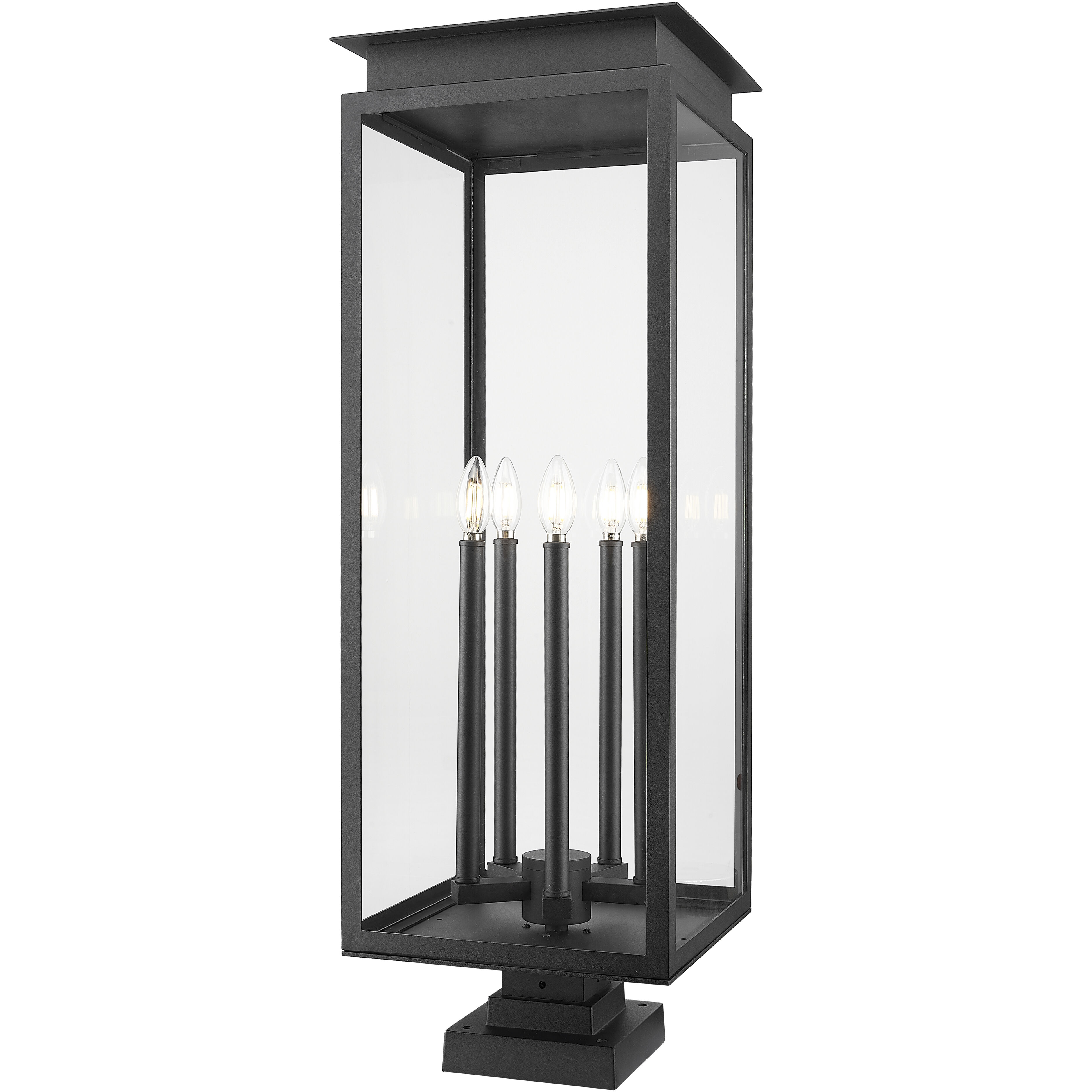 Nova 5 Light 36.75 inch Black Outdoor Pier Mounted Fixture