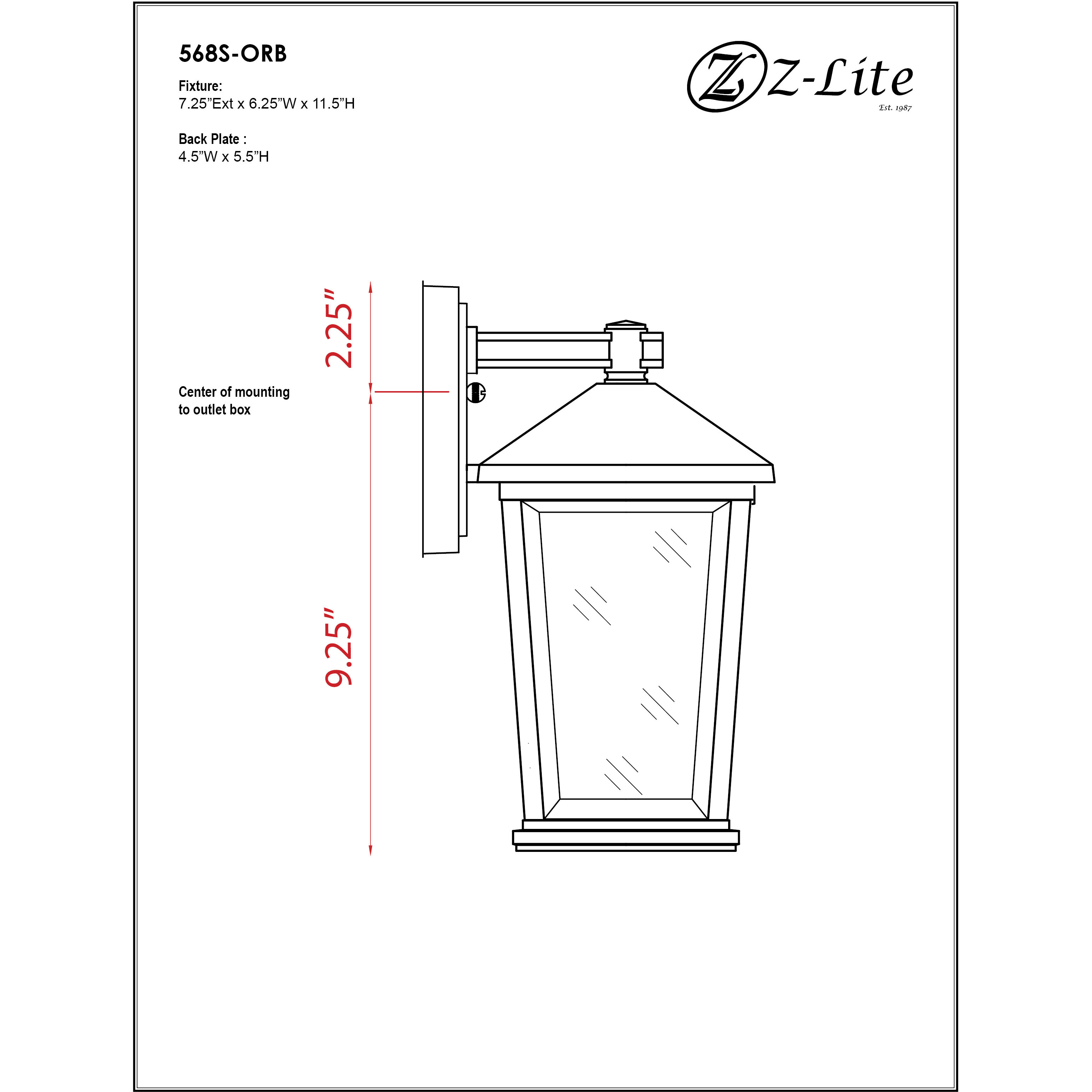 Beacon 1 Light 11.5 inch Oil Rubbed Bronze Outdoor Wall Light