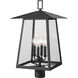 Rainer 4 Light 24.25 inch Black Outdoor Post Mounted Fixture in G9