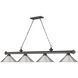 Cordon 4 Light 81.25 inch Bronze Plate Billiard Ceiling Light in Brushed Nickel Steel