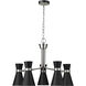 Soriano 5 Light 27 inch Matte Black and Brushed Nickel Chandelier Ceiling Light