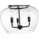 Joliet 3 Light 15.75 inch Matte Black Semi Flush Mount Ceiling Light