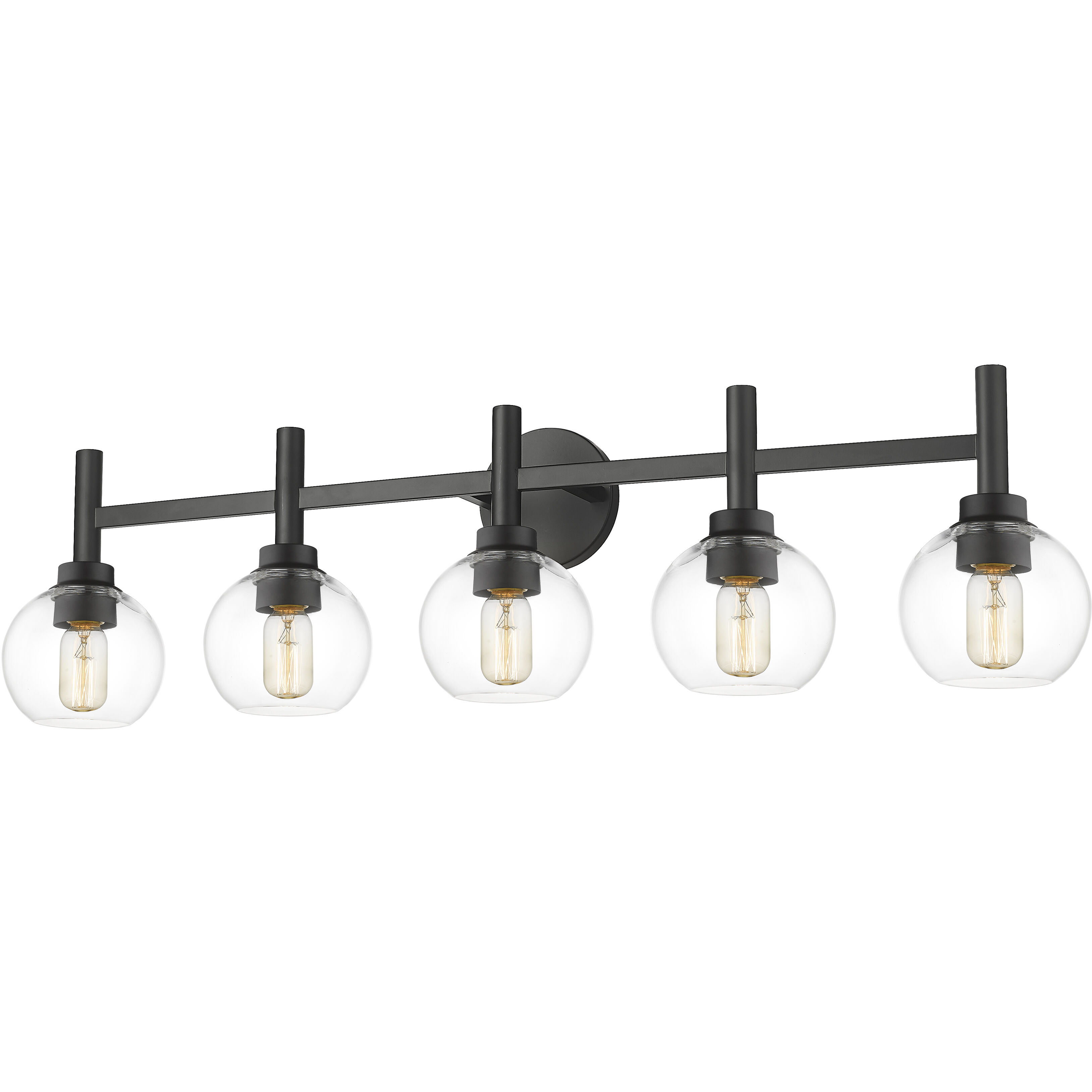 Sutton 5 Light 39.5 inch Matte Black Vanity Wall Light