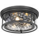 Clarion 3 Light 16 inch Matte Black Flush Mount Ceiling Light