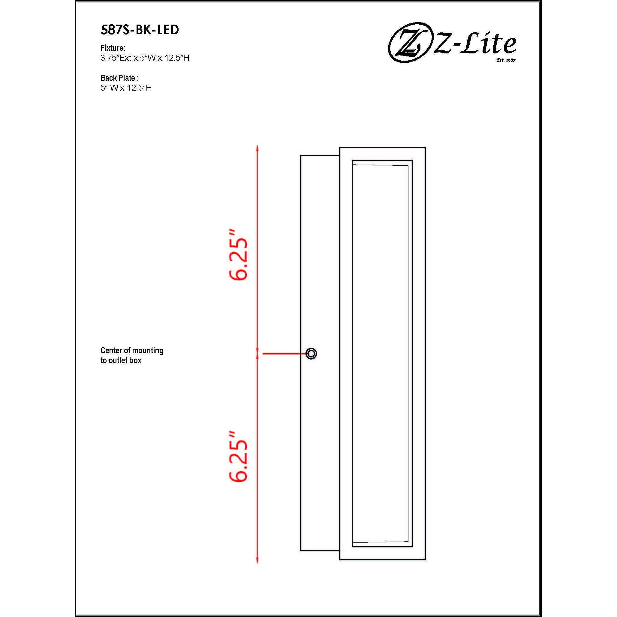 Baden Outdoor LED 12.5 inch Black Outdoor Wall Light