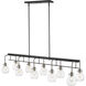 Kraken 10 Light 56 inch Matte Black and Brushed Nickel Linear Chandelier Ceiling Light
