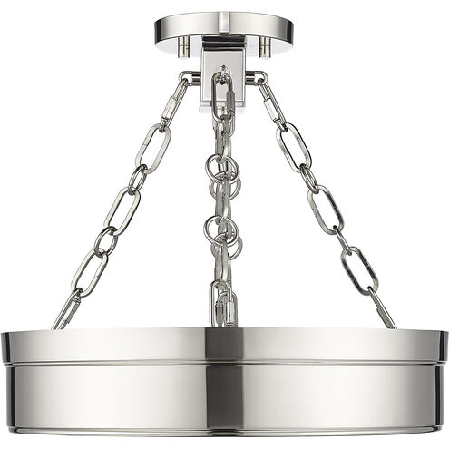 Anders LED 15 inch Polished Nickel Semi Flush Mount Ceiling Light