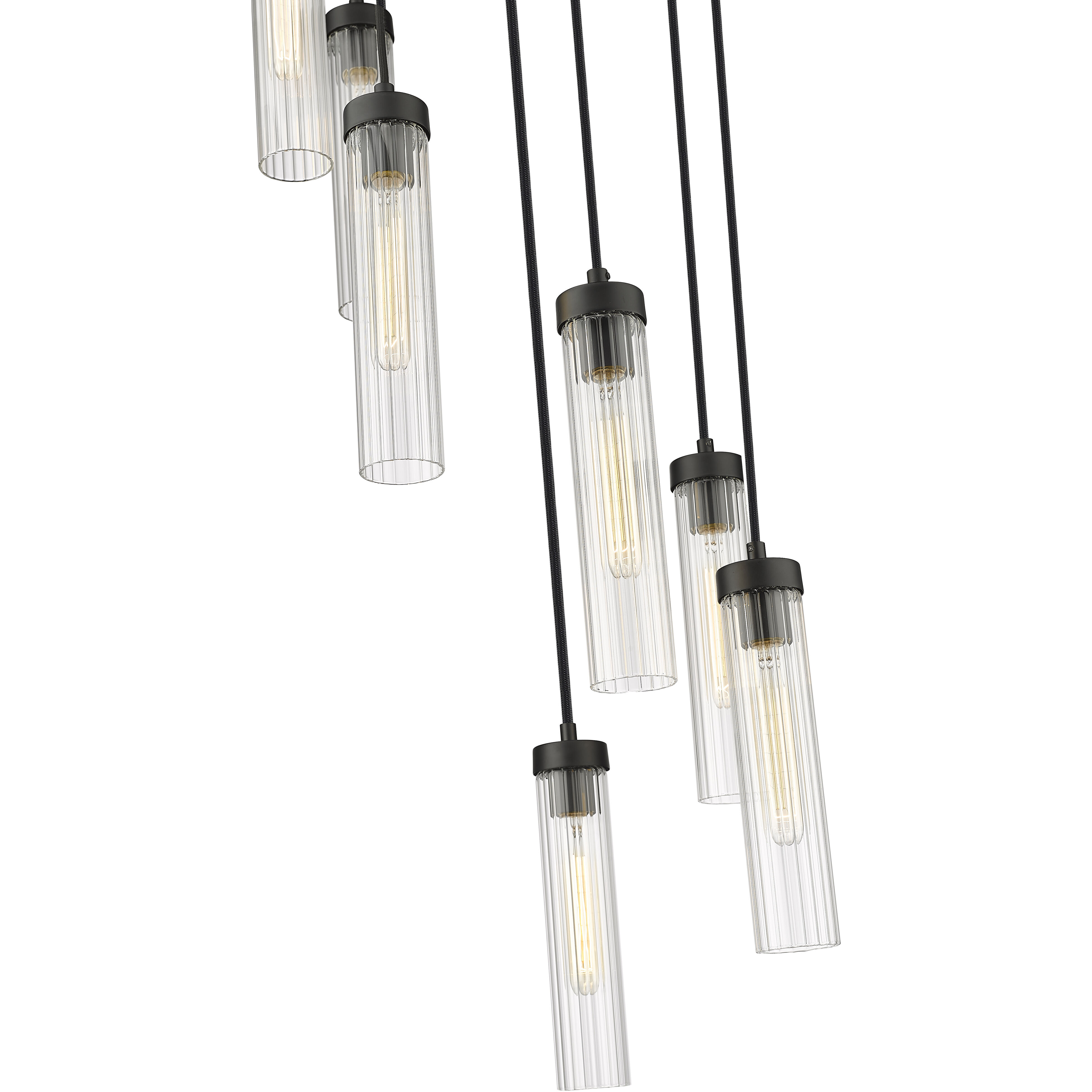 Beau 7 Light 18 inch Matte Black Chandelier Ceiling Light