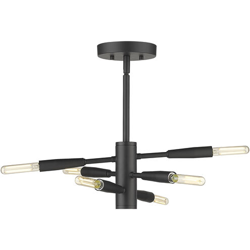 Ascension 6 Light 12.5 inch Matte Black Semi Flush Mount Ceiling Light
