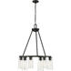 Titus 6 Light 26 inch Matte Black Chandelier Ceiling Light