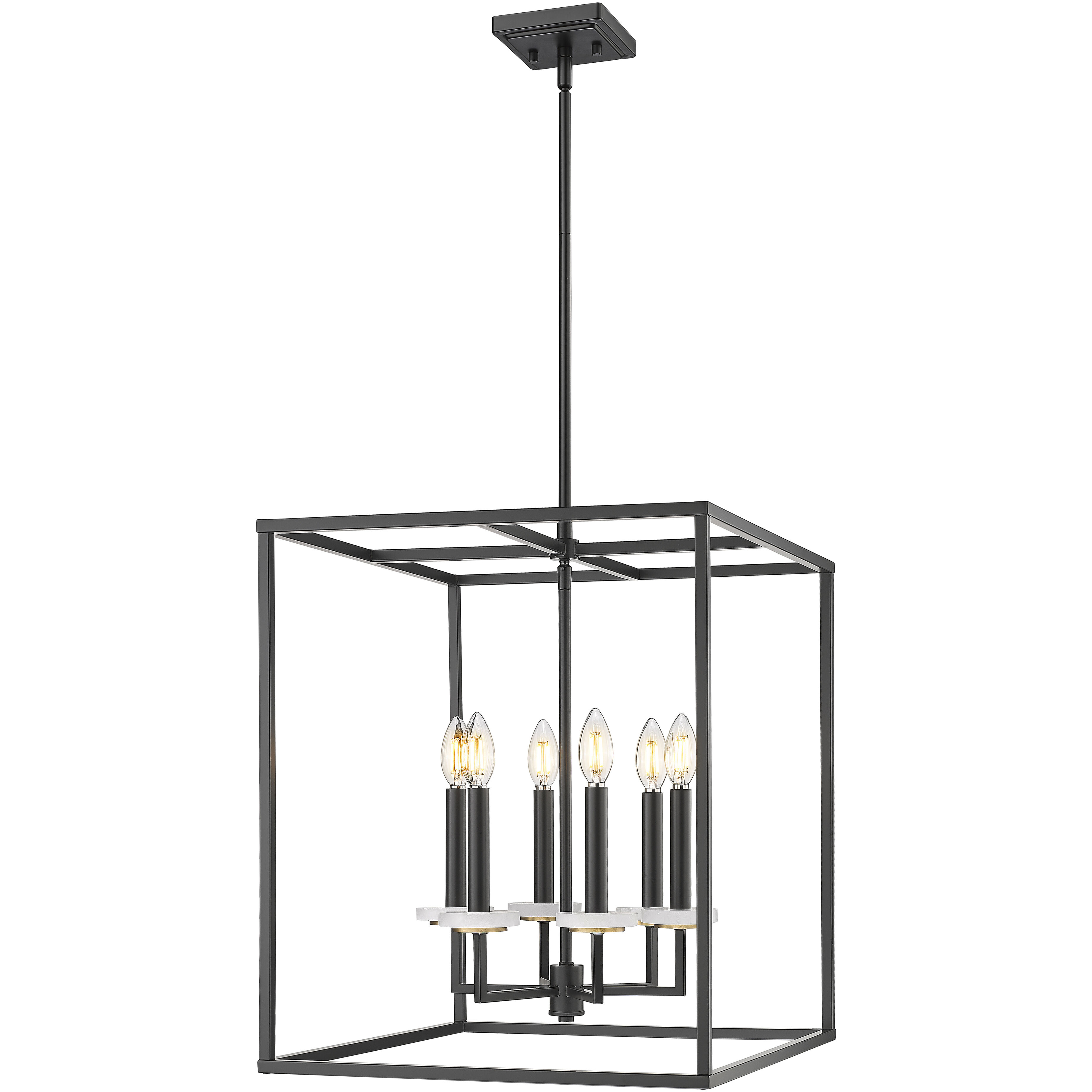 Gaultier 6 Light 18 inch Matte Black and Mondern Gold Chandelier Ceiling Light in Matte Black and Modern Gold