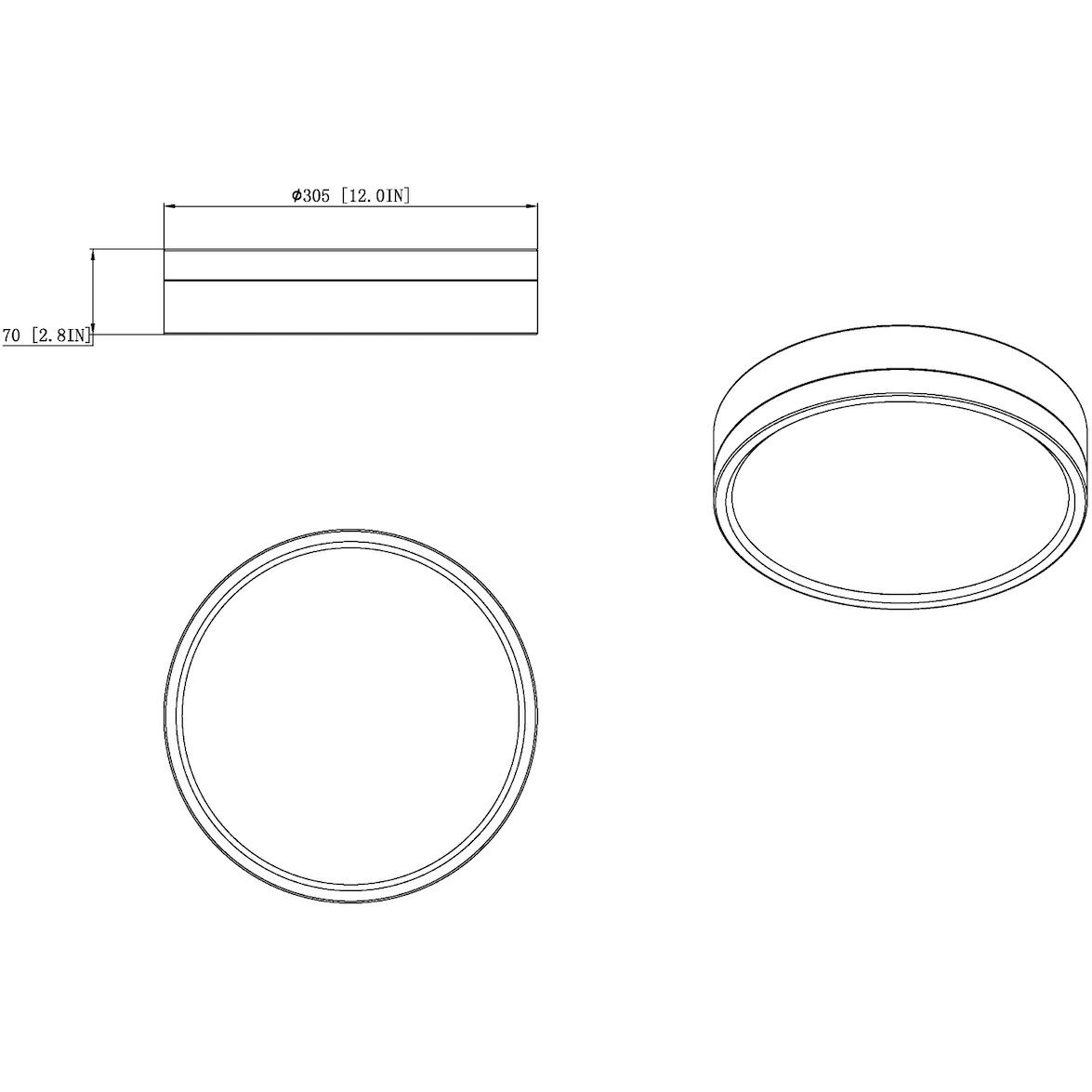 Algar LED 12 inch Brushed Nickel Flush Mount Ceiling Light