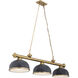 Cordon 3 Light 55.25 inch Heritage Brass Billiard Ceiling Light