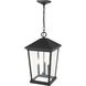 Beacon 3 Light 12 inch Black Outdoor Chain Mount Ceiling Fixture