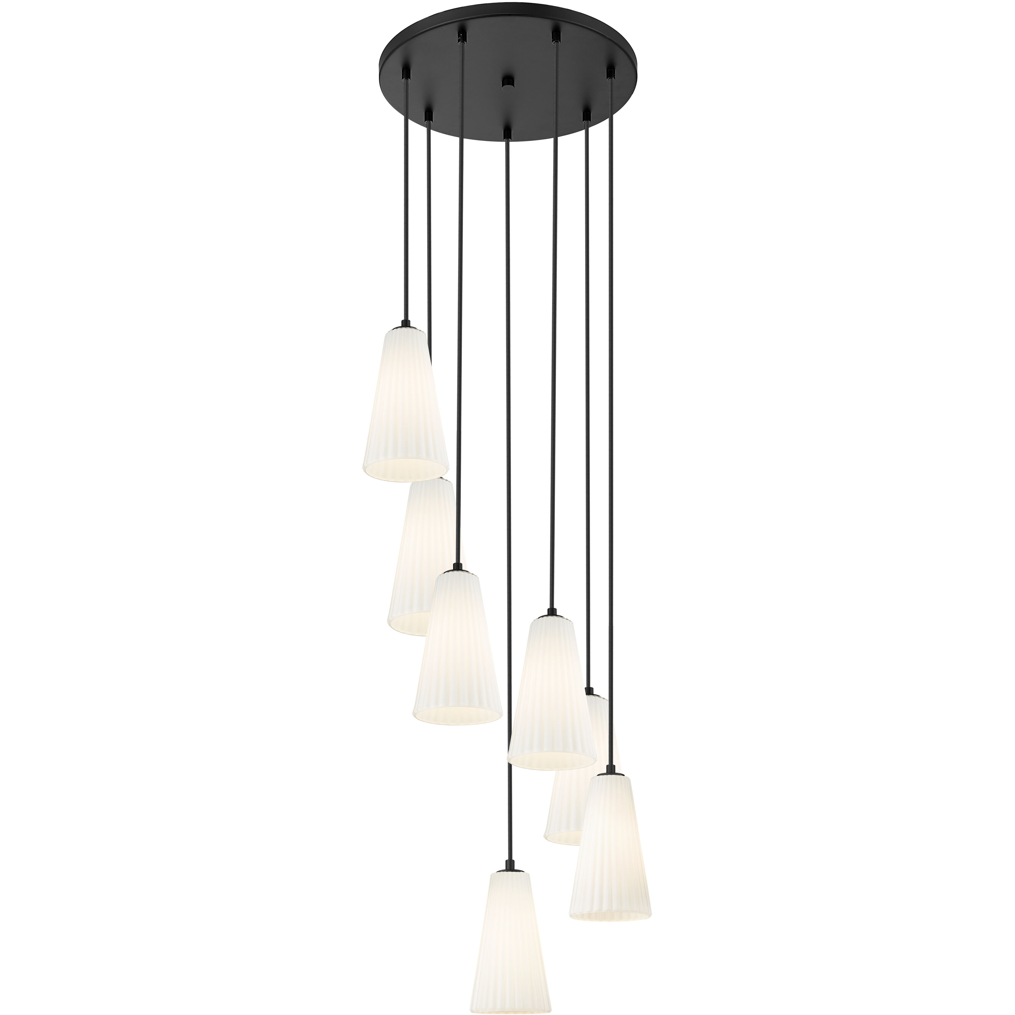 Farrell 7 Light 18 inch Matte Black Chandelier Ceiling Light
