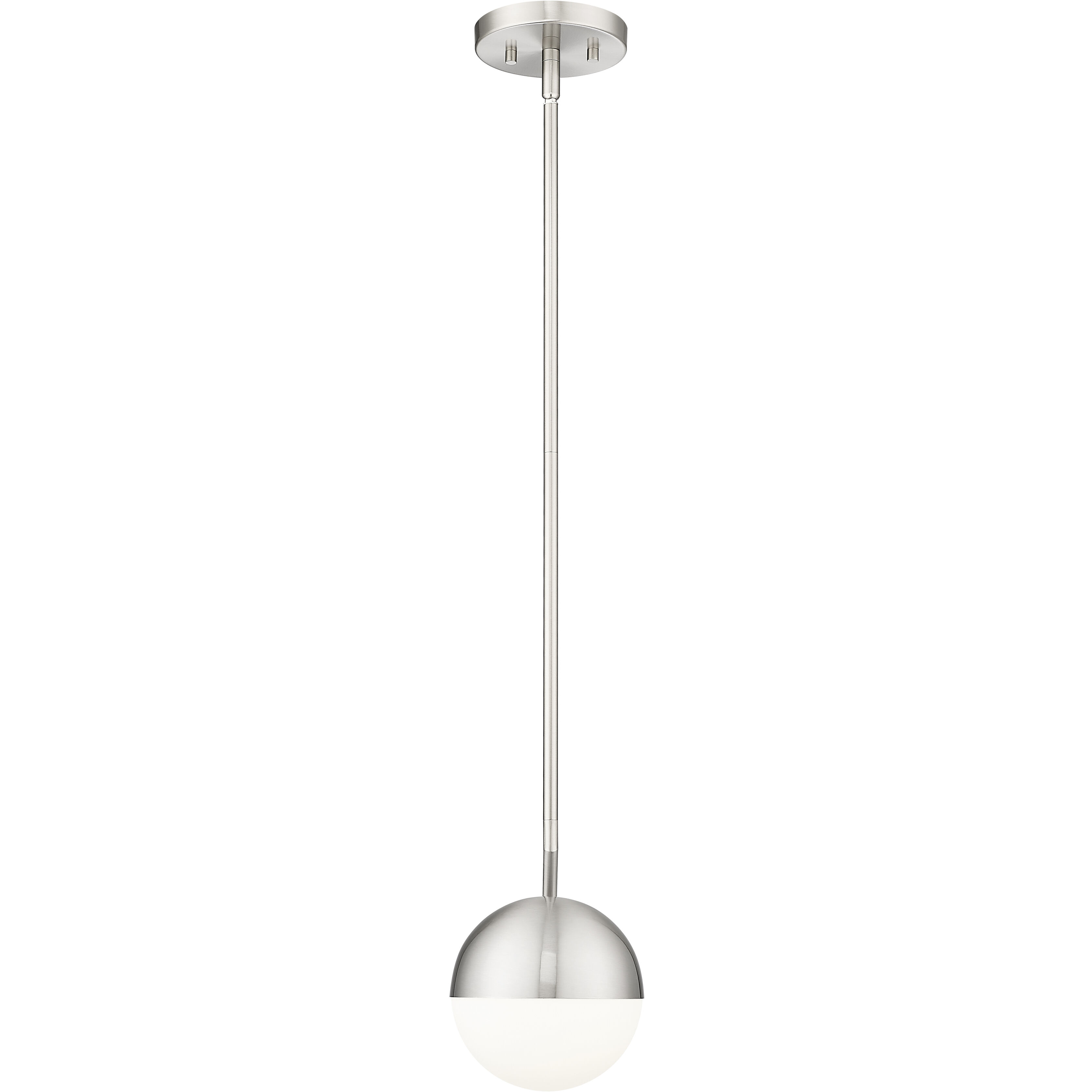 Realm Sphere 1 Light 8.5 inch Brushed Nickel Pendant Ceiling Light