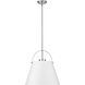 Z-Studio 1 Light 18 inch Matte White and Brushed Nickel Pendant Ceiling Light