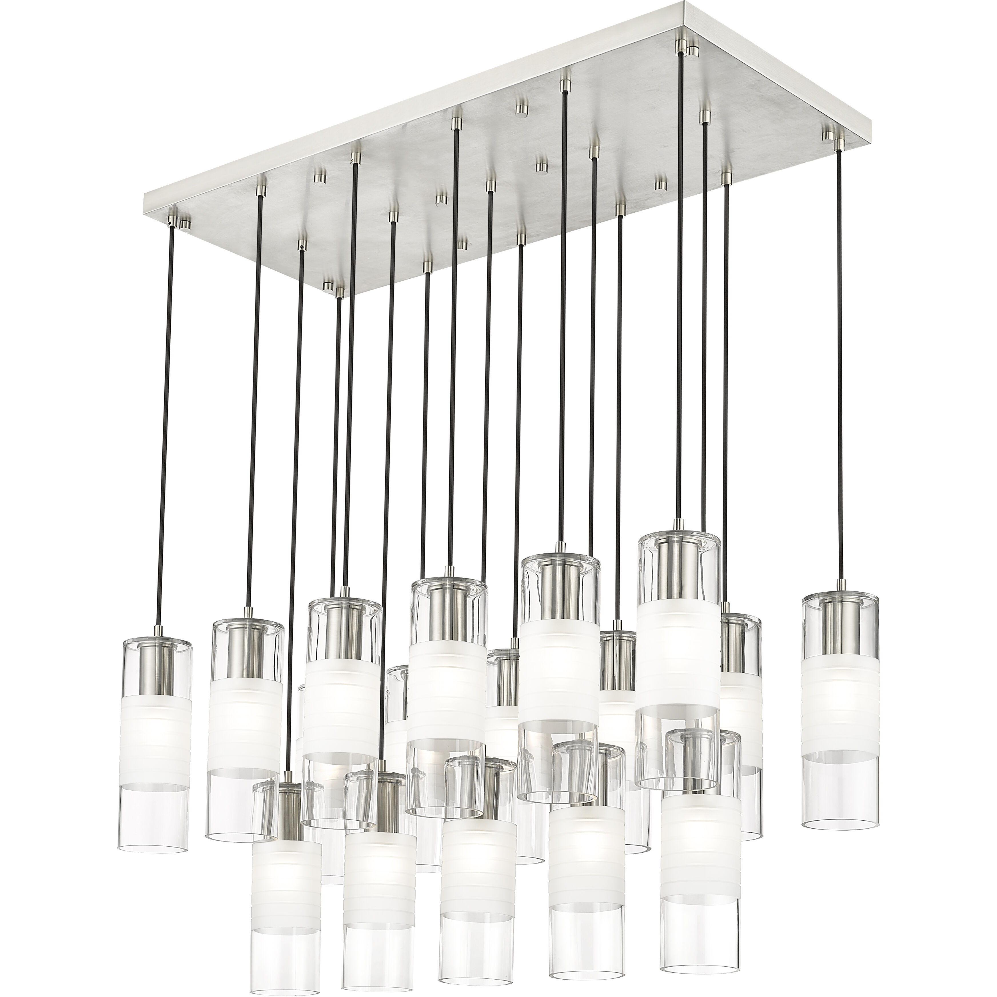 Alton 17 Light 42 inch Brushed Nickel Linear Chandelier Ceiling Light