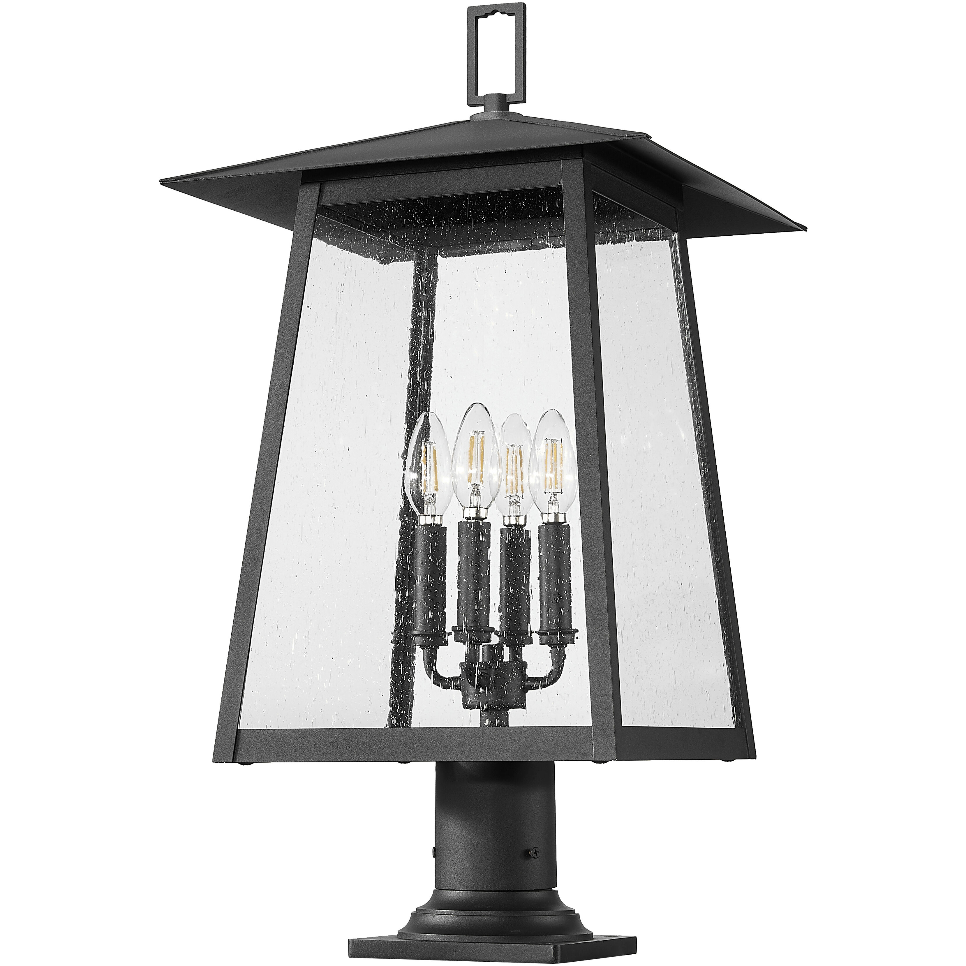 Rainer 4 Light 26.25 inch Black Outdoor Pier Mounted Fixture in G9