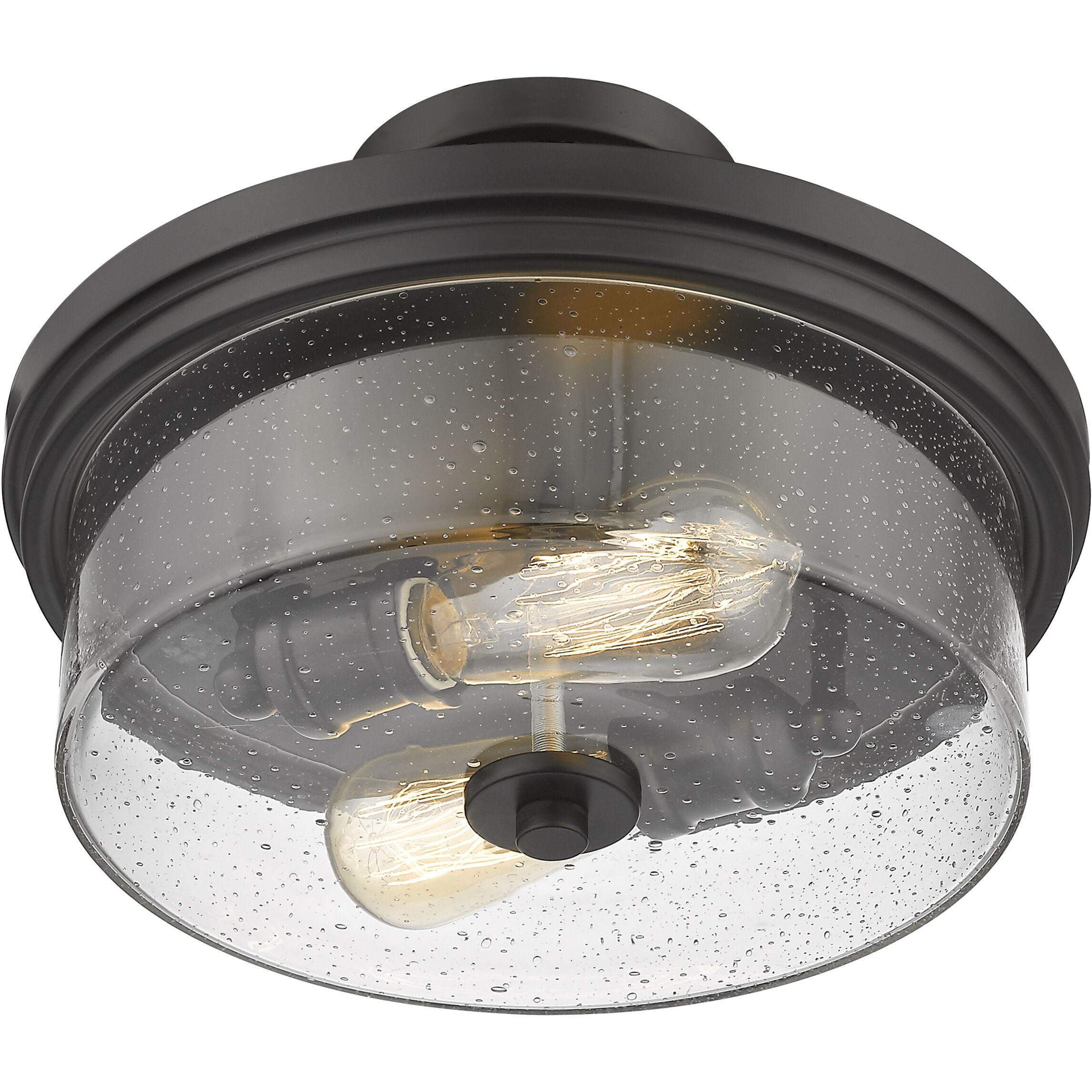 Bohin 2 Light 13 inch Matte Black Semi Flush Mount Ceiling Light