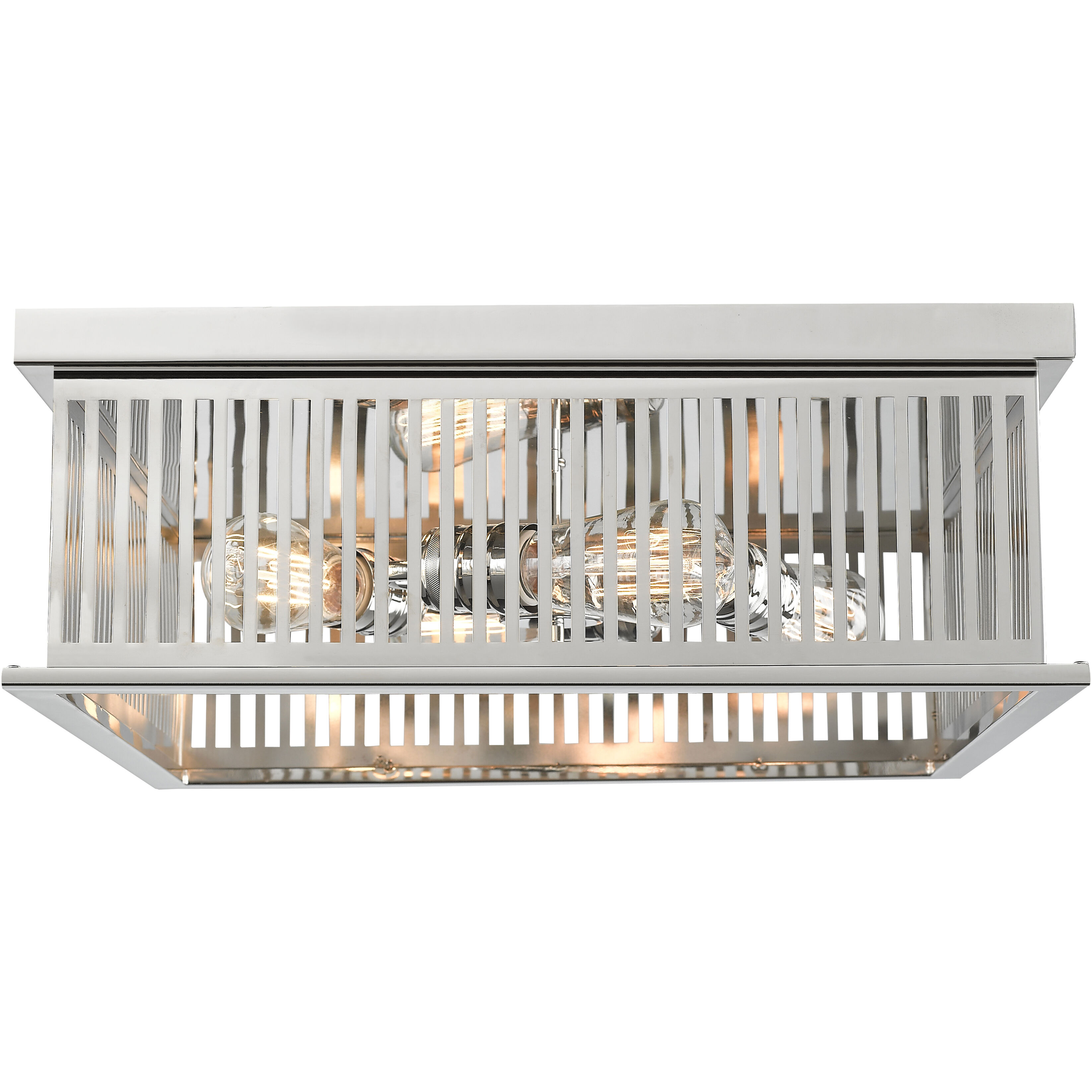 Camellia 4 Light 18 inch Polished Nickel Flush Mount Ceiling Light in Polished Nickel Steel