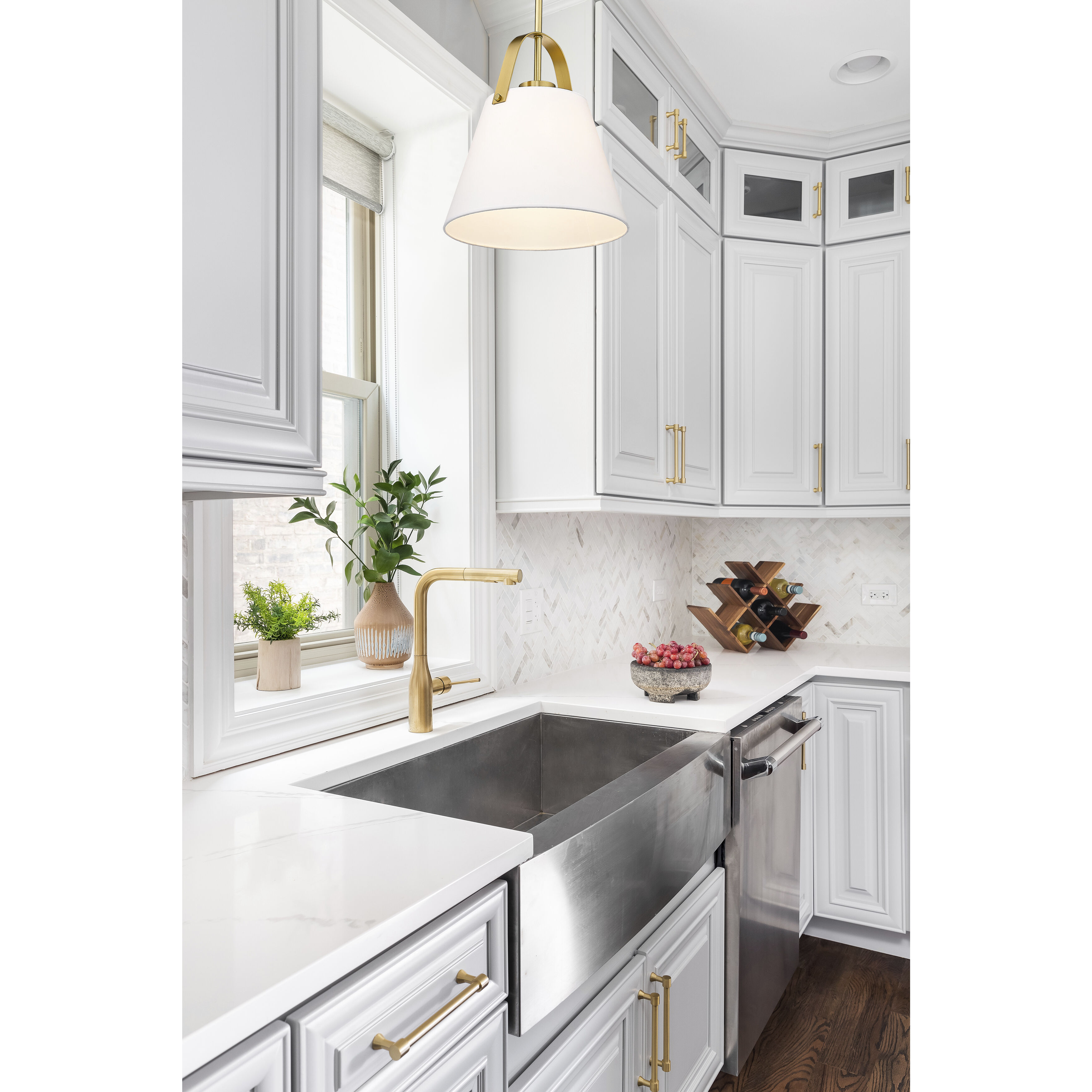 Z-Studio 1 Light 12.5 inch Heritage Brass Pendant Ceiling Light