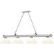 Cordon 4 Light 81.25 inch Brushed Nickel Billiard Ceiling Light in White Plastic