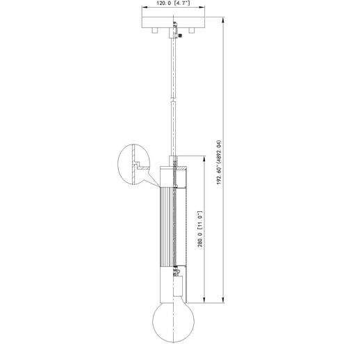 Stari 1 Light 4.75 inch Modern Gold Pendant Ceiling Light