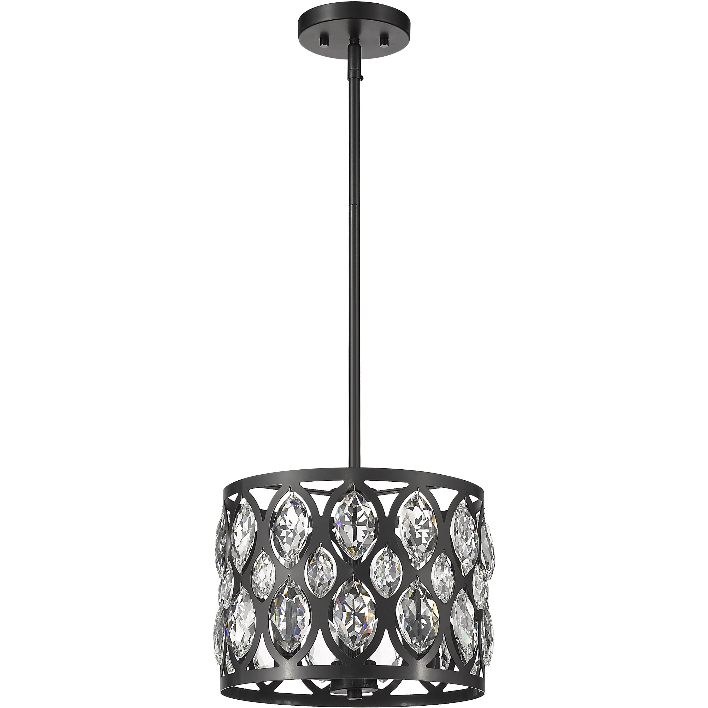 Dealey 3 Light 11.25 inch Matte Black Chandelier Ceiling Light