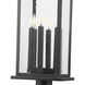 Tiberius 6 Light 36.75 inch Black Outdoor Pier Mounted Fixture