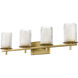 Grayson 4 Light 31 inch Modern Gold Vanity Wall Light