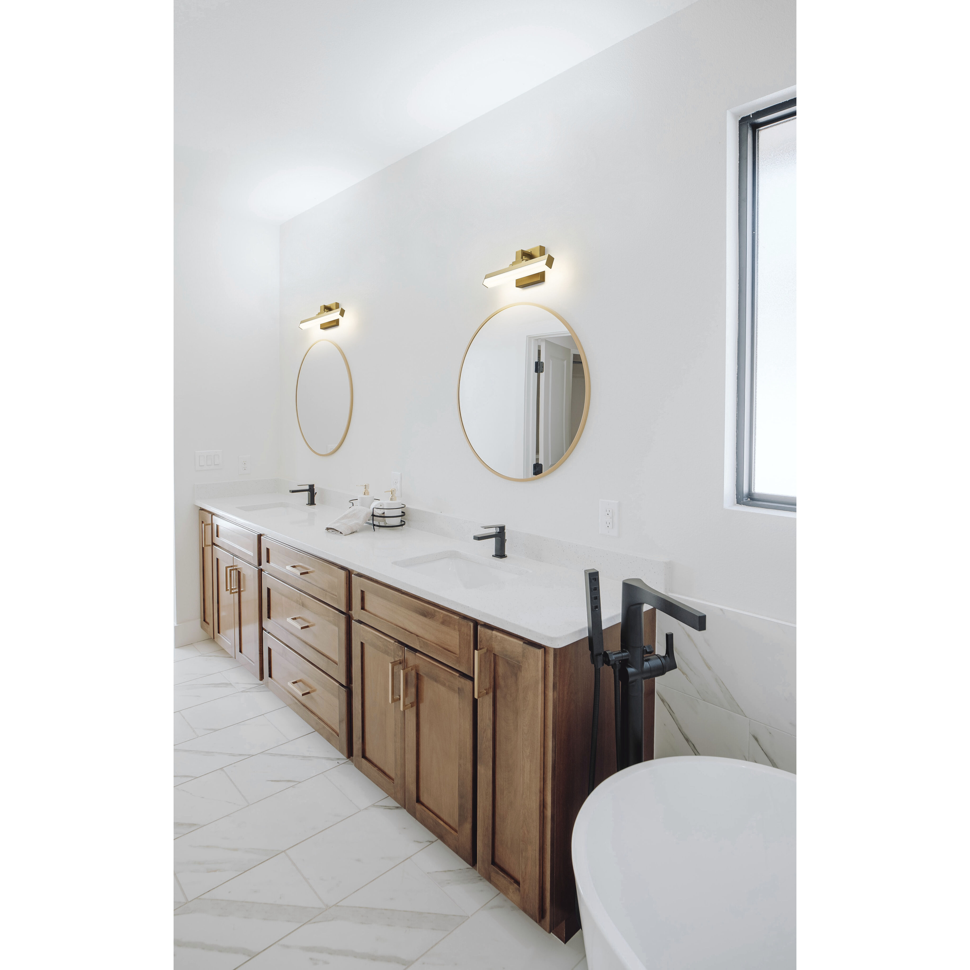Liam LED 13 inch Modern Gold Vanity Wall Light